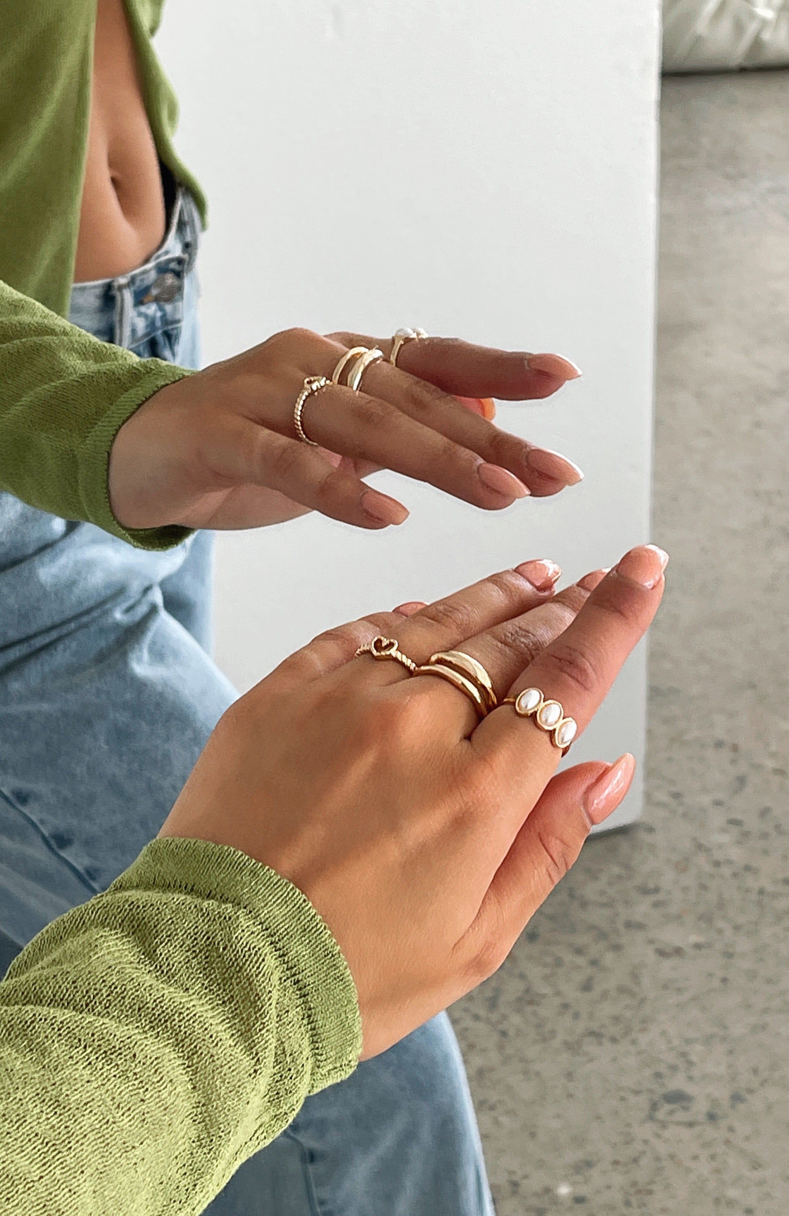 Ruby Ring Set Gold sold by White Fox Boutique product image thumbnail 3