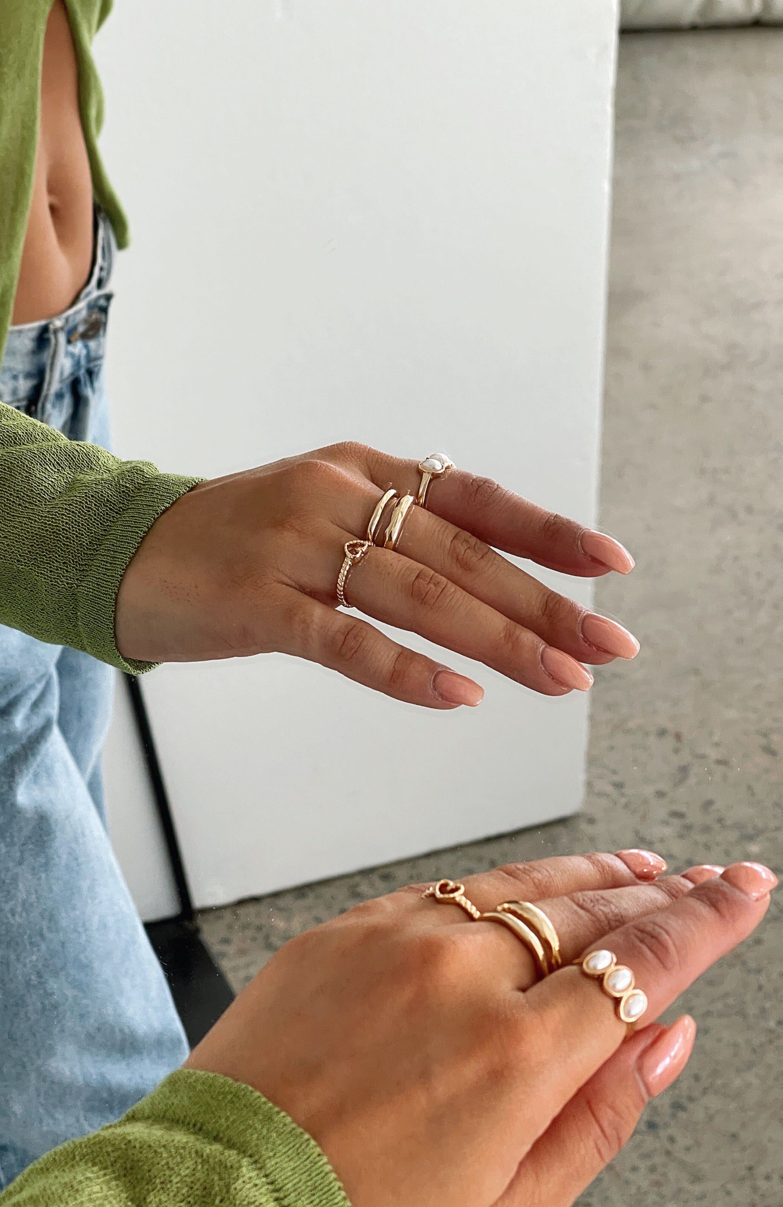 Ruby Ring Set Gold sold by White Fox Boutique product image thumbnail 4