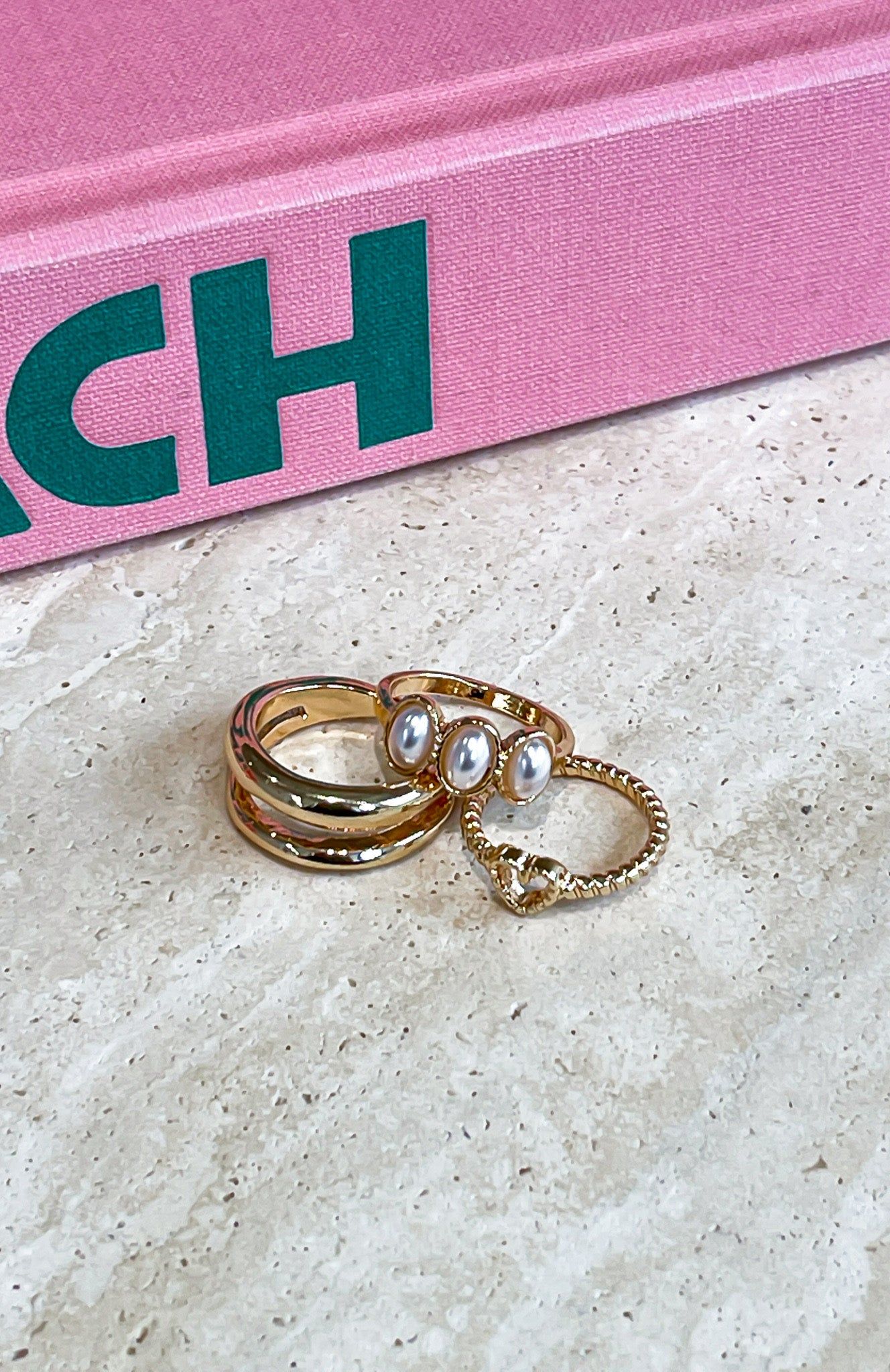 Ruby Ring Set Gold sold by White Fox Boutique product image thumbnail 2