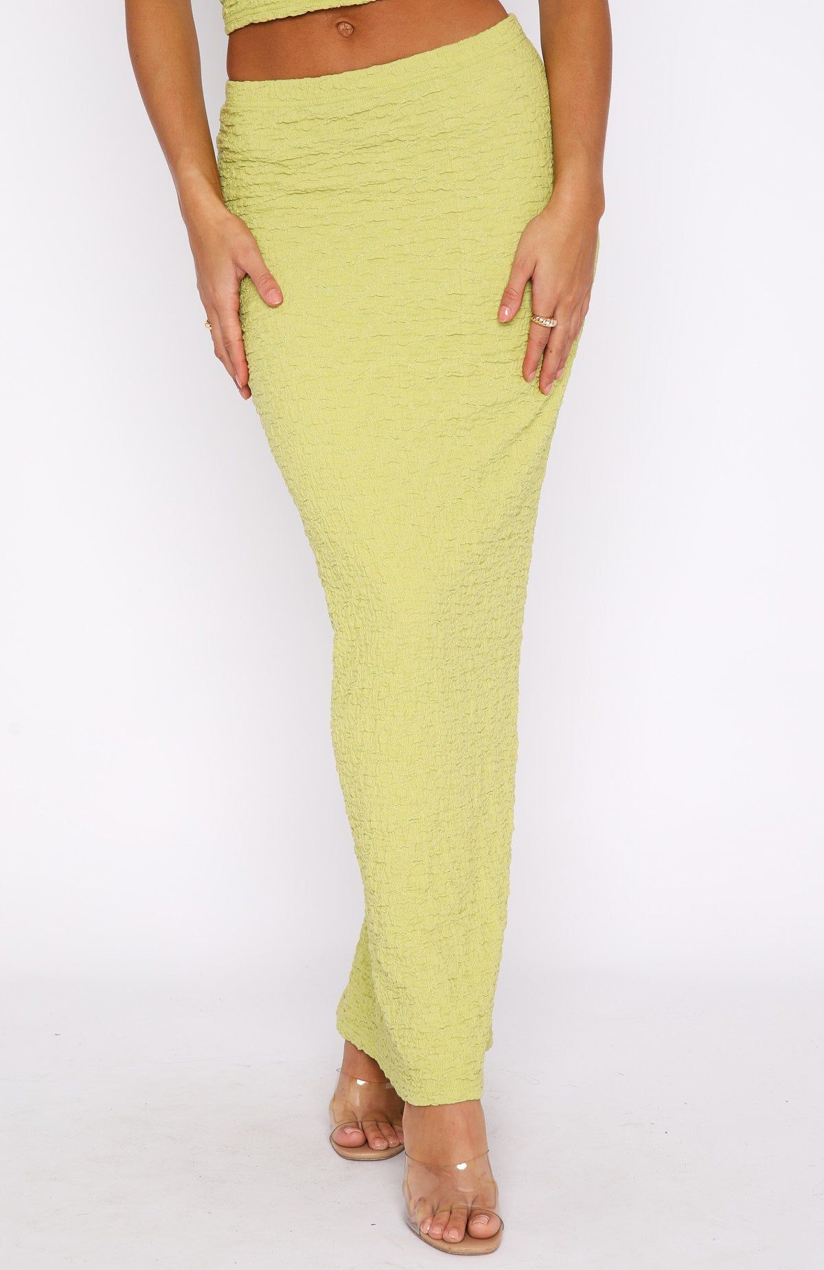 Home Run Maxi Skirt Matcha sold by White Fox Boutique product image thumbnail 3