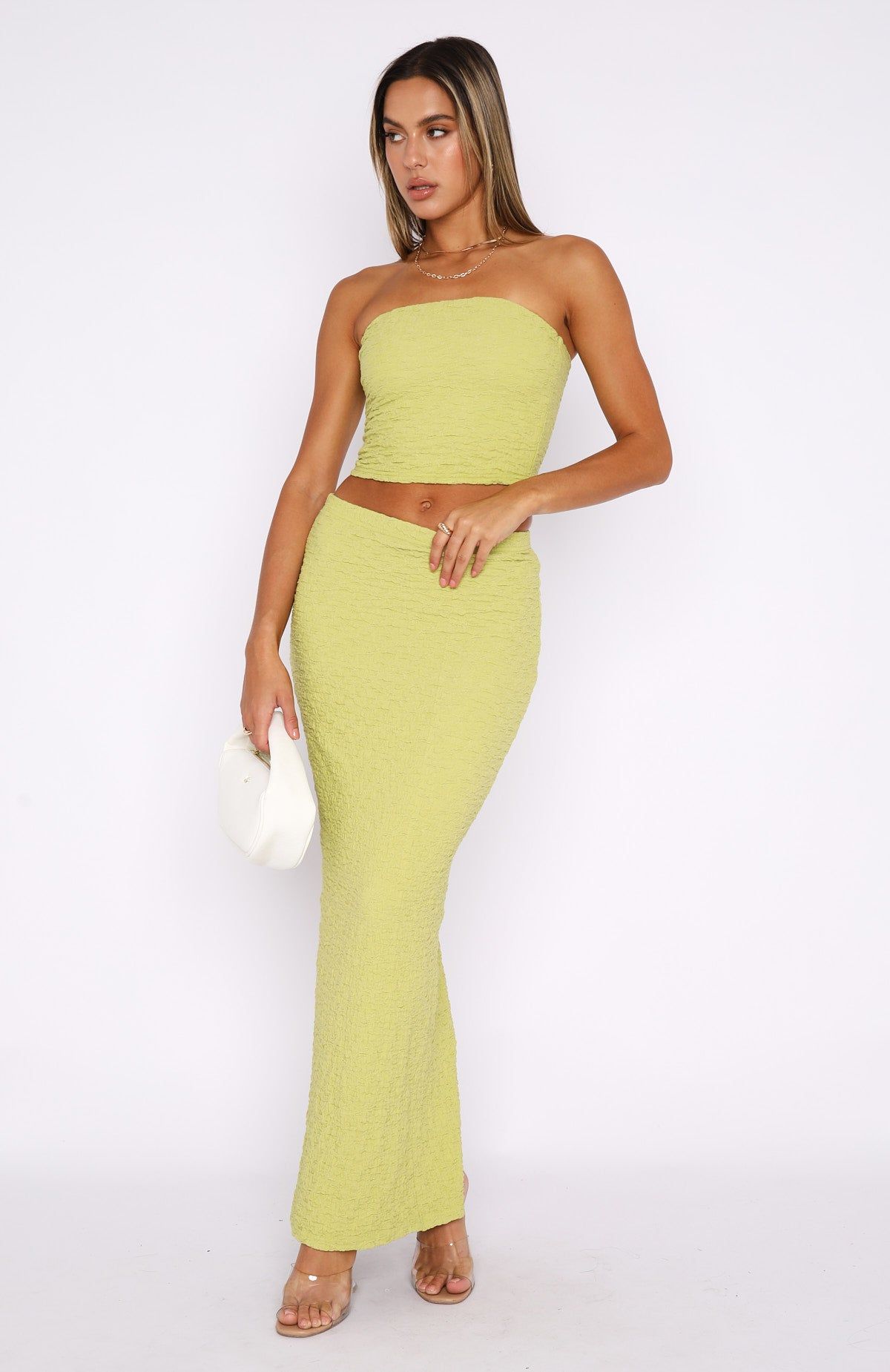 Home Run Maxi Skirt Matcha sold by White Fox Boutique product image thumbnail 2