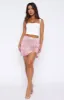 Hips Don't Lie Fringe Mini Skirt Pink sold by White Fox Boutique