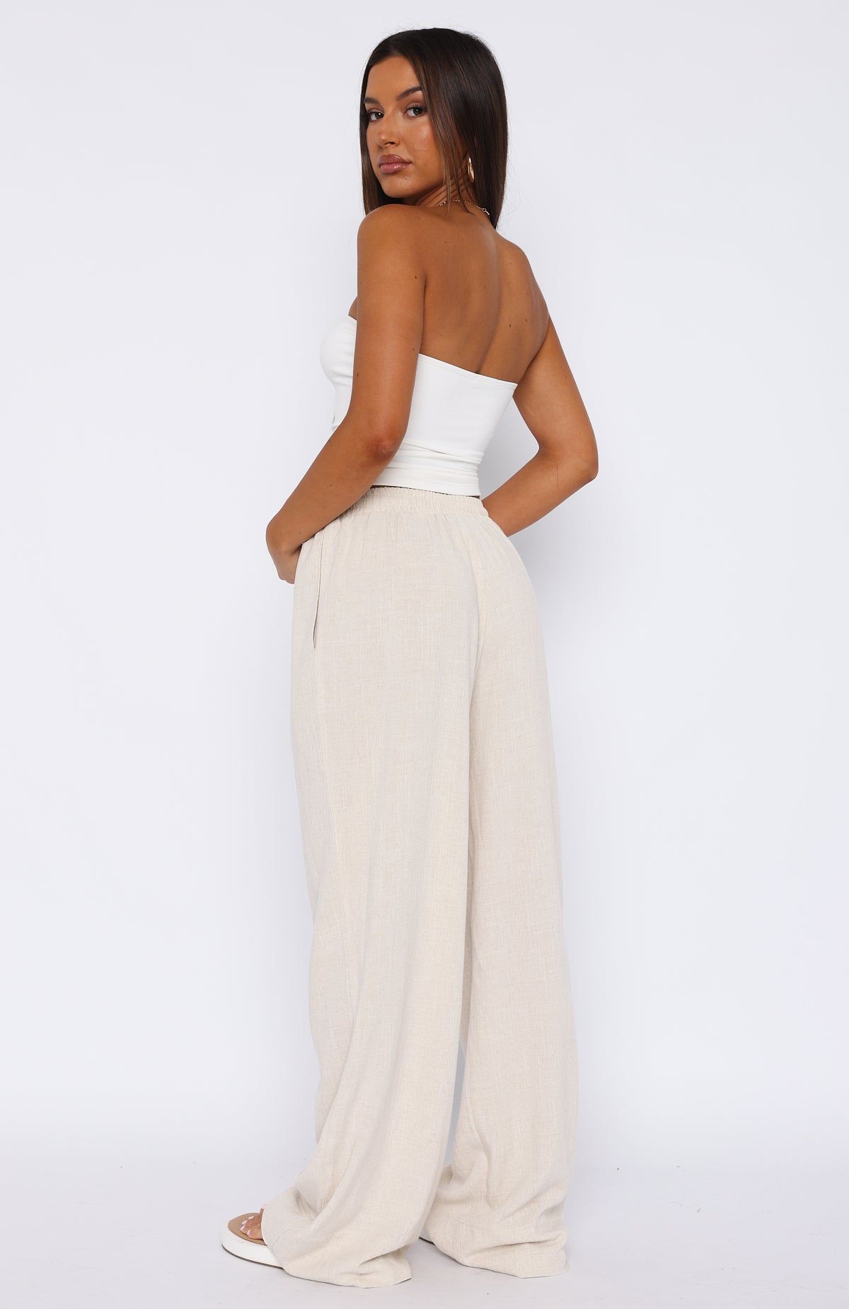 Styled To Perfection Linen Pants Oat sold by White Fox Boutique product image thumbnail 4