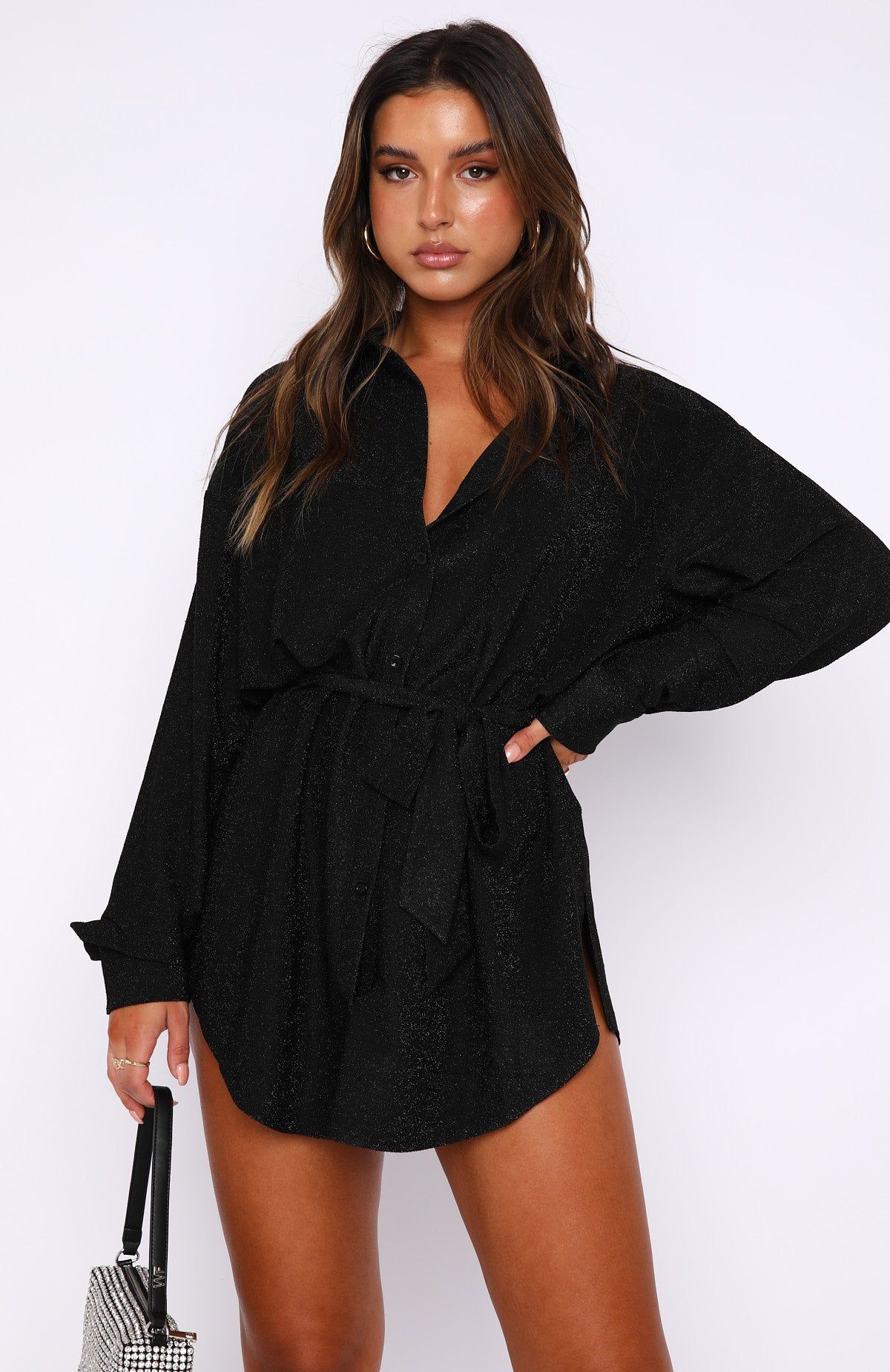 Falling In Love Shirt Dress Black sold by White Fox Boutique product image thumbnail 2