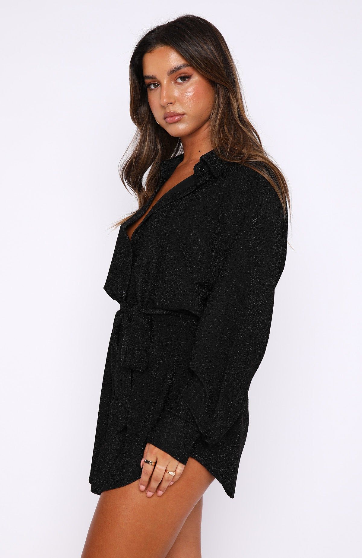 Falling In Love Shirt Dress Black sold by White Fox Boutique product image thumbnail 3