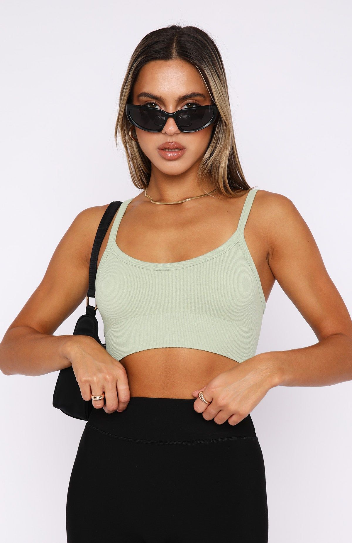 Fancy That Seamless Crop Sage sold by White Fox Boutique product image thumbnail 2