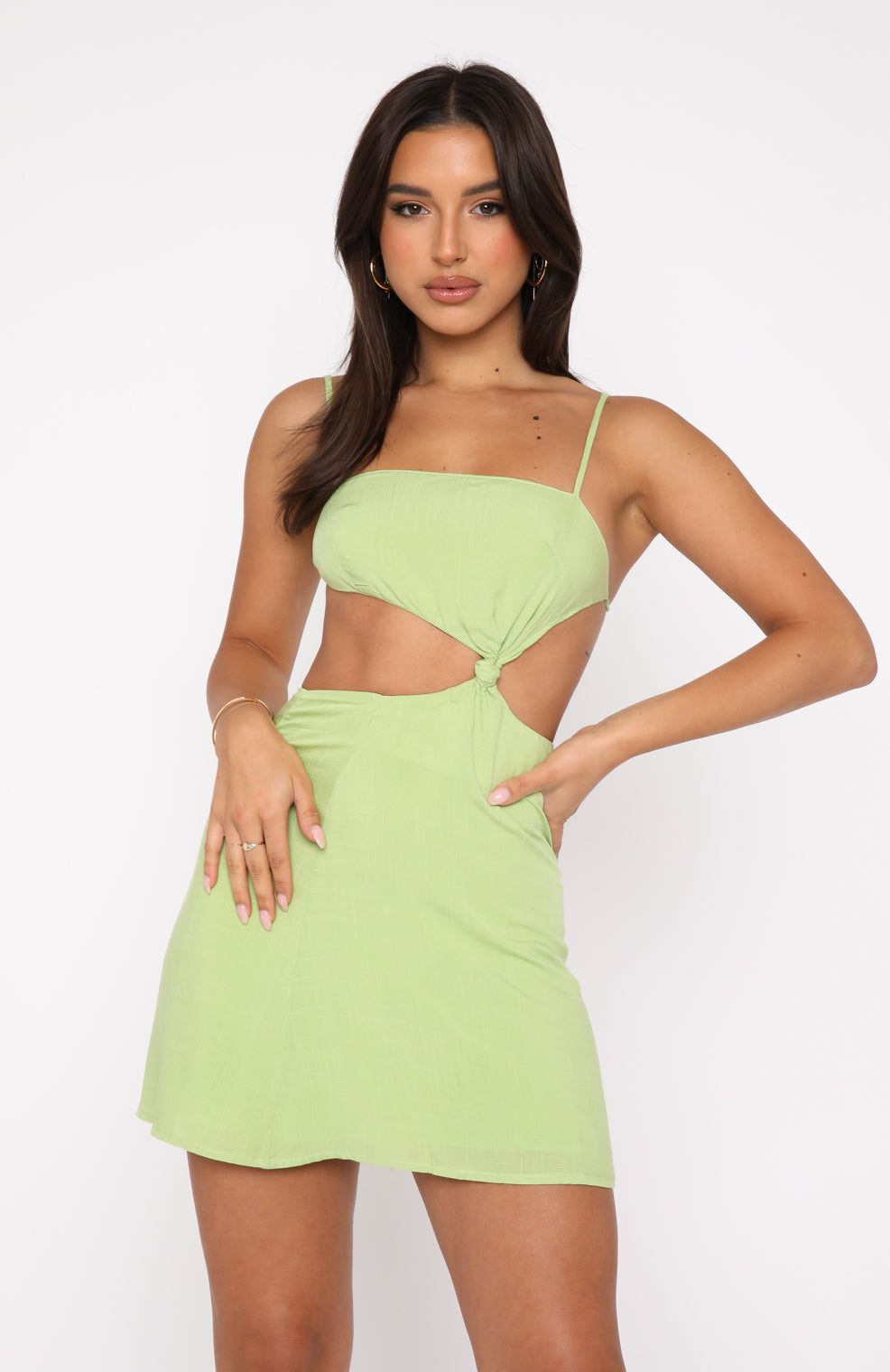 Walking Away Mini Dress Matcha sold by White Fox Boutique product image thumbnail 2