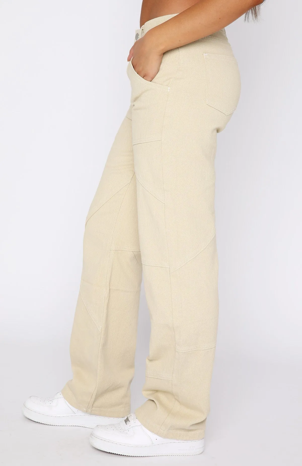 Big Energy Jeans Beige sold by White Fox Boutique product image thumbnail 3