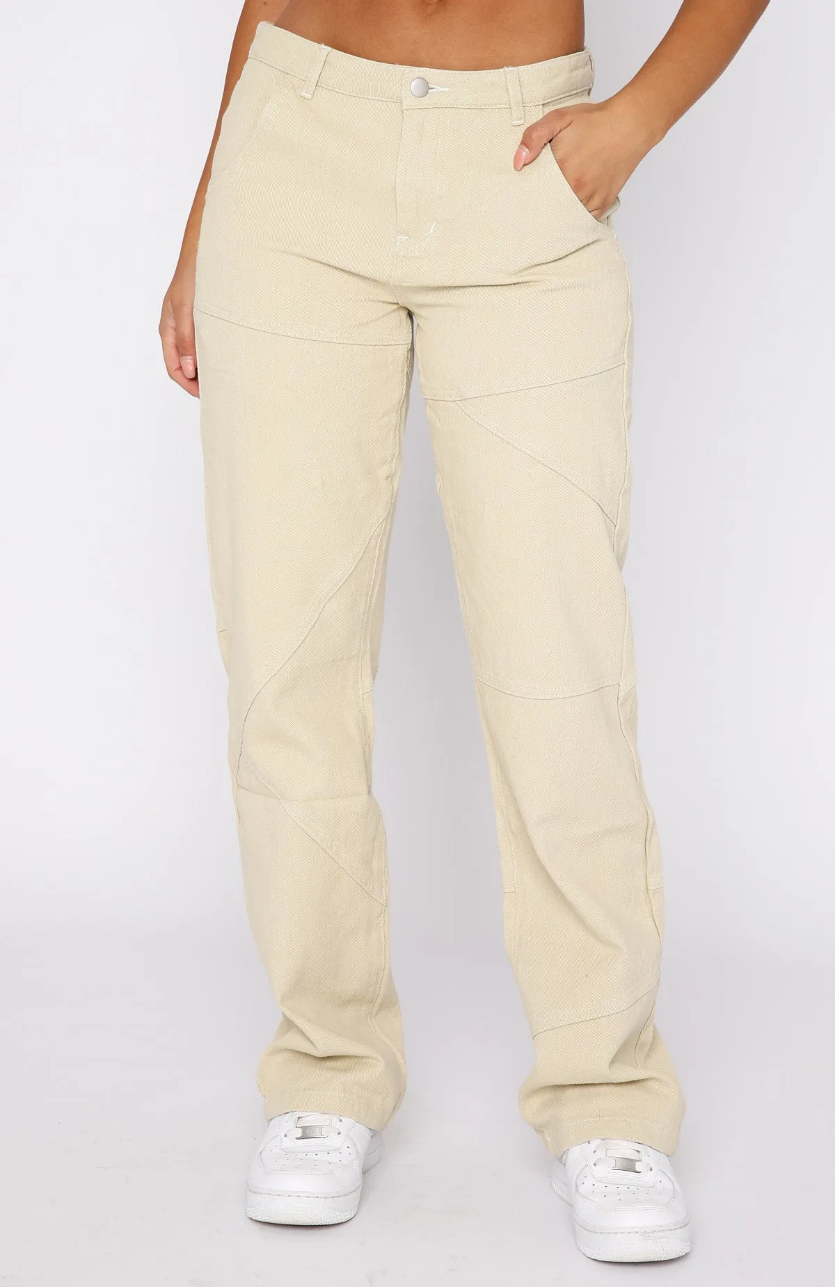 Big Energy Jeans Beige sold by White Fox Boutique product image thumbnail 2
