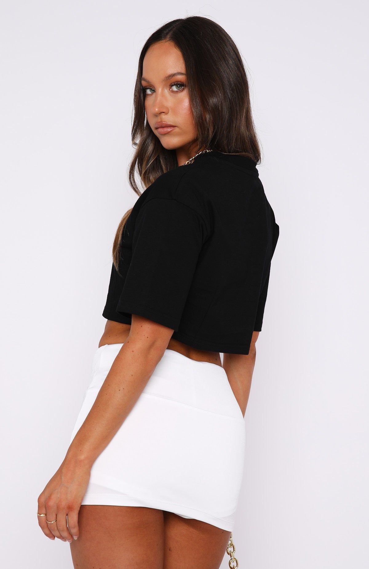 Dream About You Cropped Tee Black sold by White Fox Boutique product image thumbnail 4