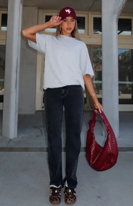 Stevie High Rise Straight Leg Jeans Washed Black sold by White Fox Boutique