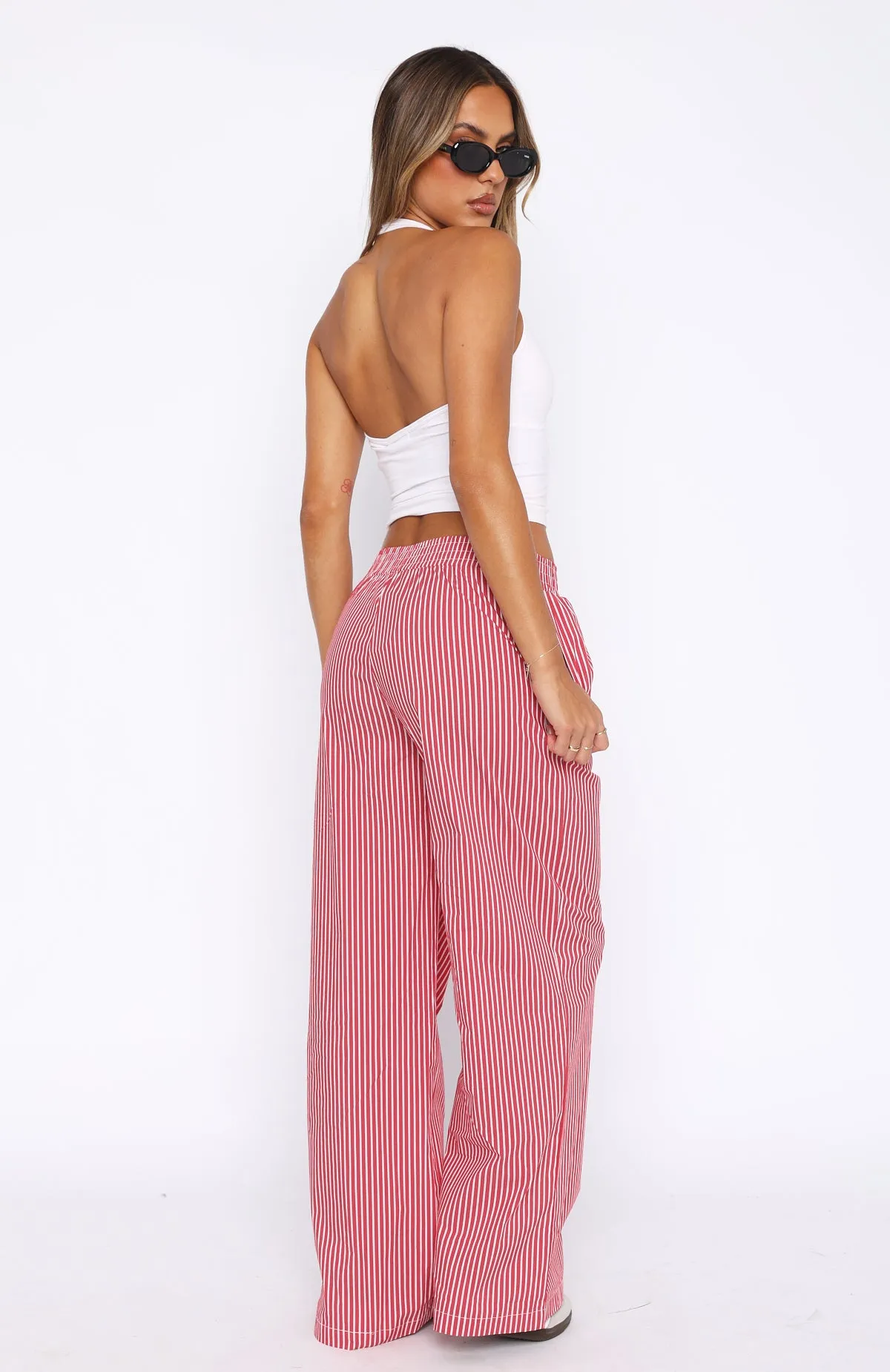 Just Stop Pants Red Stripe sold by White Fox Boutique product image thumbnail 4