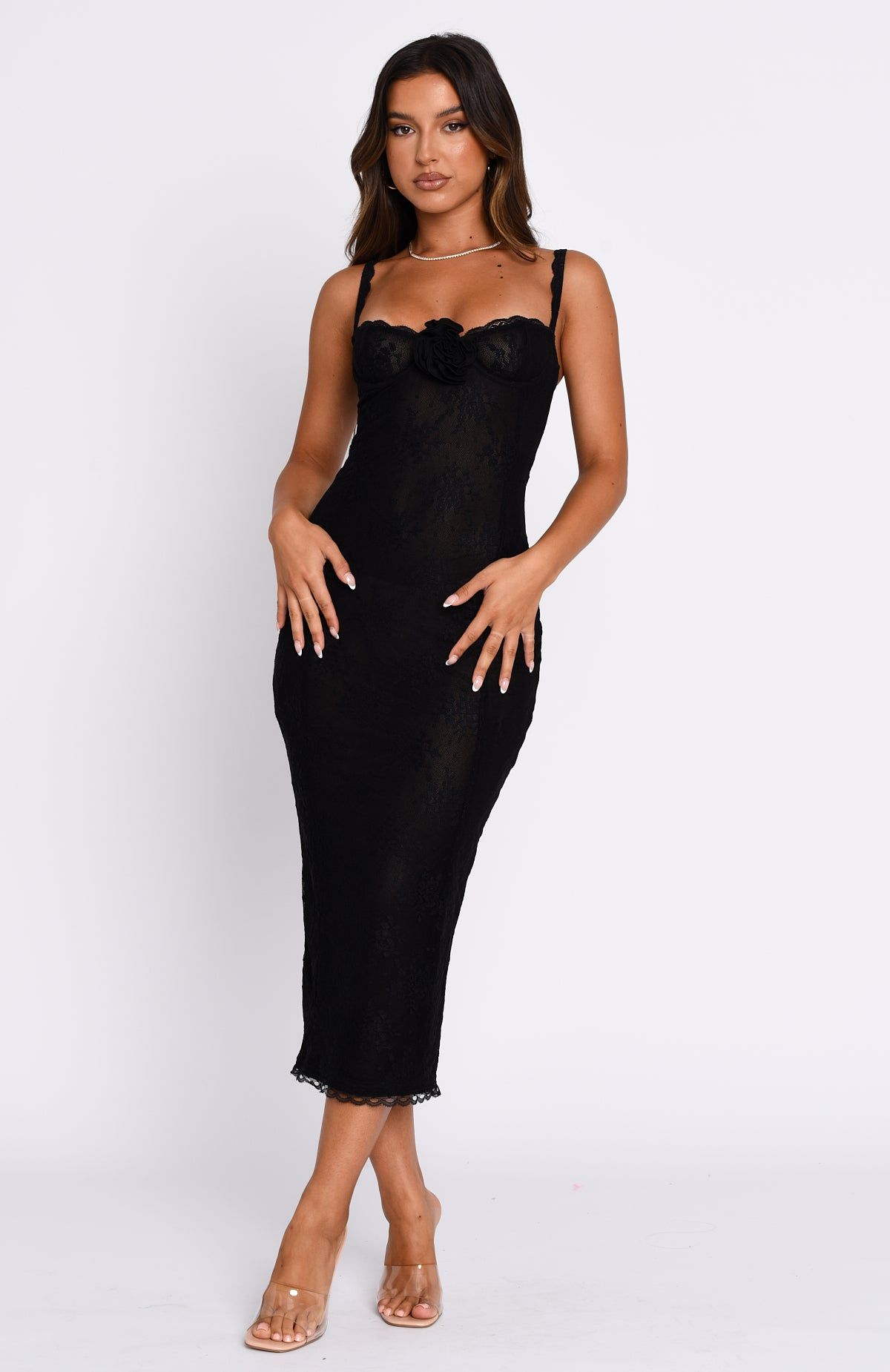 Forever Your Girl Midi Dress Black sold by White Fox Boutique product image thumbnail 2