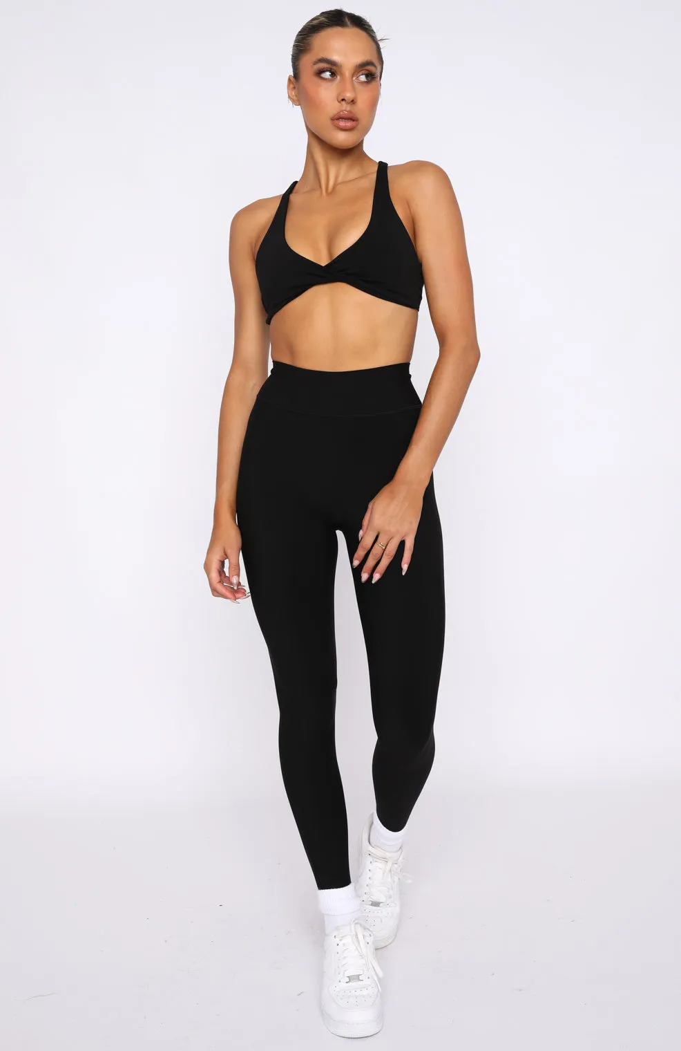 Go Getter High Waisted Leggings Black sold by White Fox Boutique product image thumbnail 5