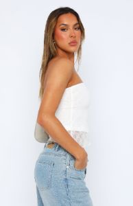 No Bad Luck Crop White sold by White Fox Boutique
