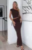 Rising Star Maxi Skirt Chocolate sold by White Fox Boutique
