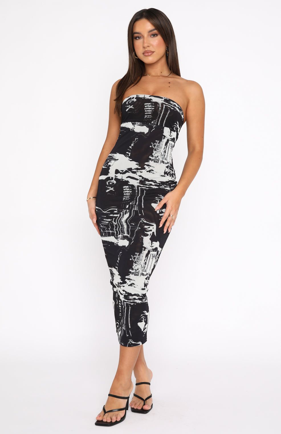 Long Live Mesh Midi Dress Dice sold by White Fox Boutique product image thumbnail 2