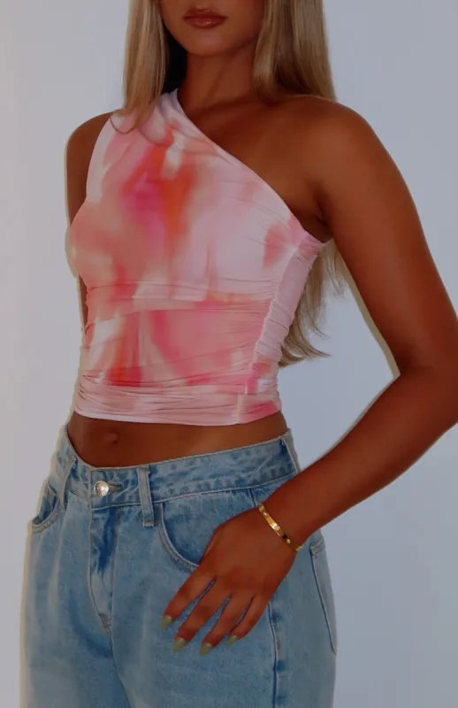 Lack Of Love One Shoulder Top Pink Floral sold by White Fox Boutique