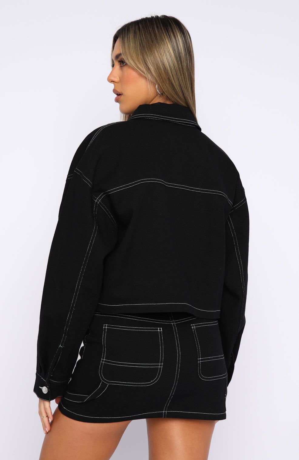 Mystery Of Love Cargo Mini Skirt Black sold by White Fox Boutique product image thumbnail 4