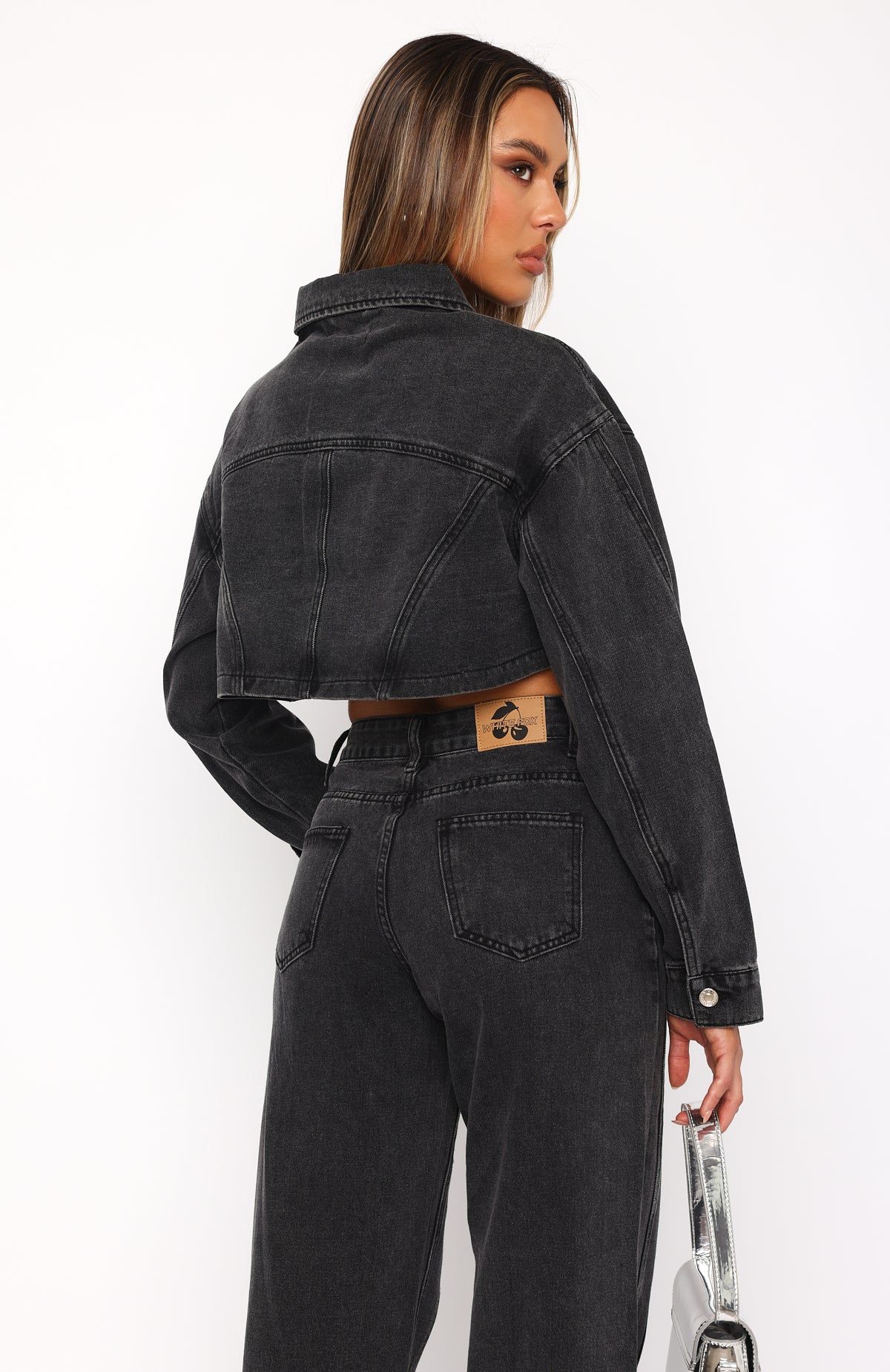 Love You Again Denim Jacket Washed Black sold by White Fox Boutique product image thumbnail 4