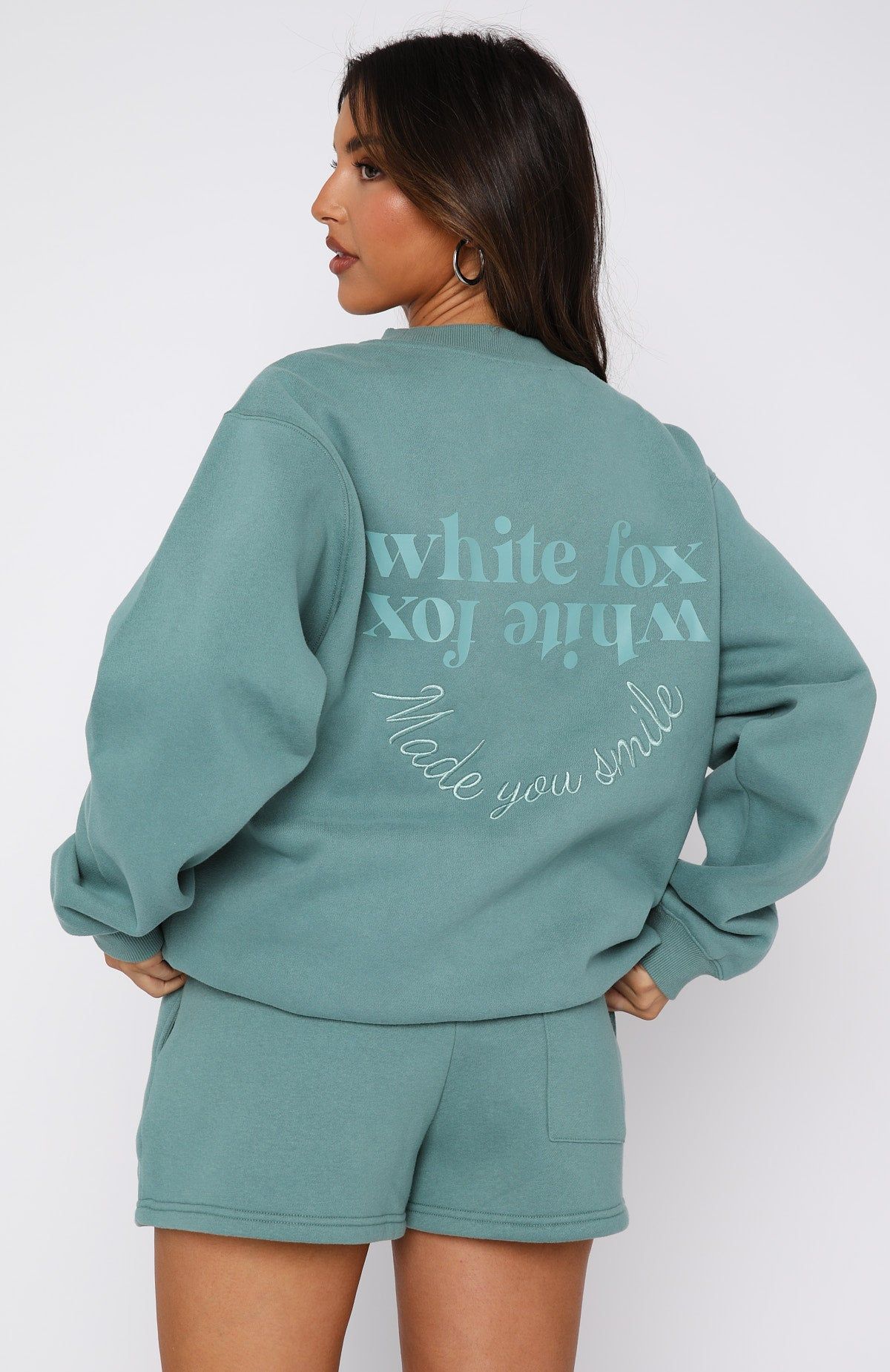 Made You Smile Oversized Sweater Teal sold by White Fox Boutique product image thumbnail 4