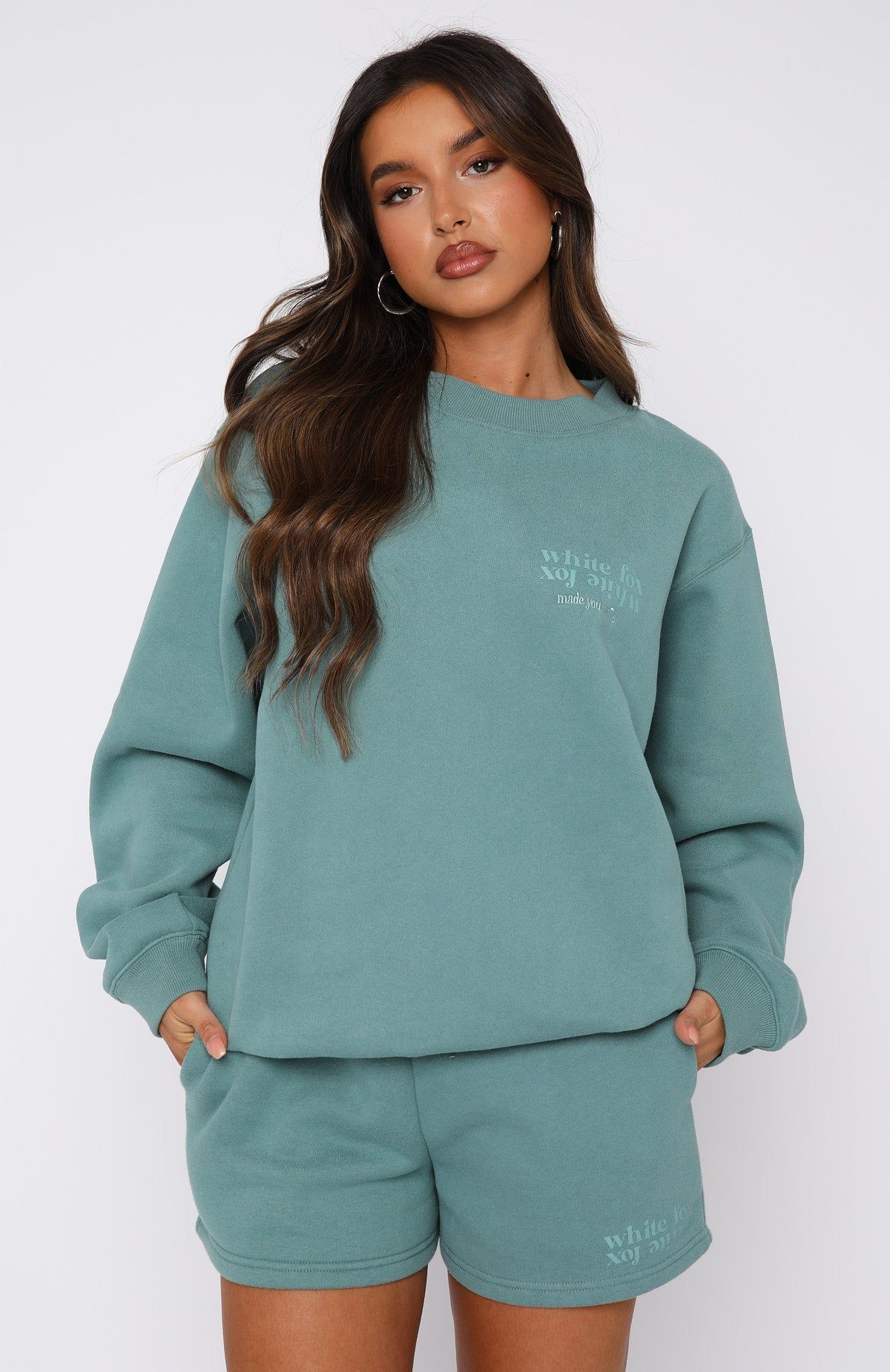 Made You Smile Oversized Sweater Teal sold by White Fox Boutique product image thumbnail 2