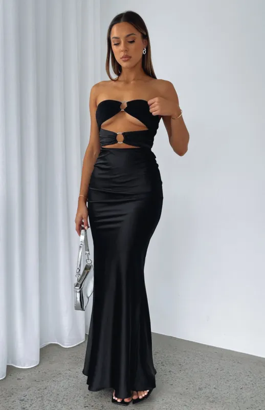 Deep Hearts Strapless Maxi Dress Black sold by White Fox Boutique