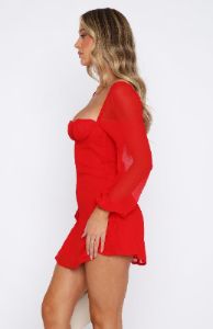 Perfect Moment Long Sleeve Mini Dress Red sold by White Fox Boutique