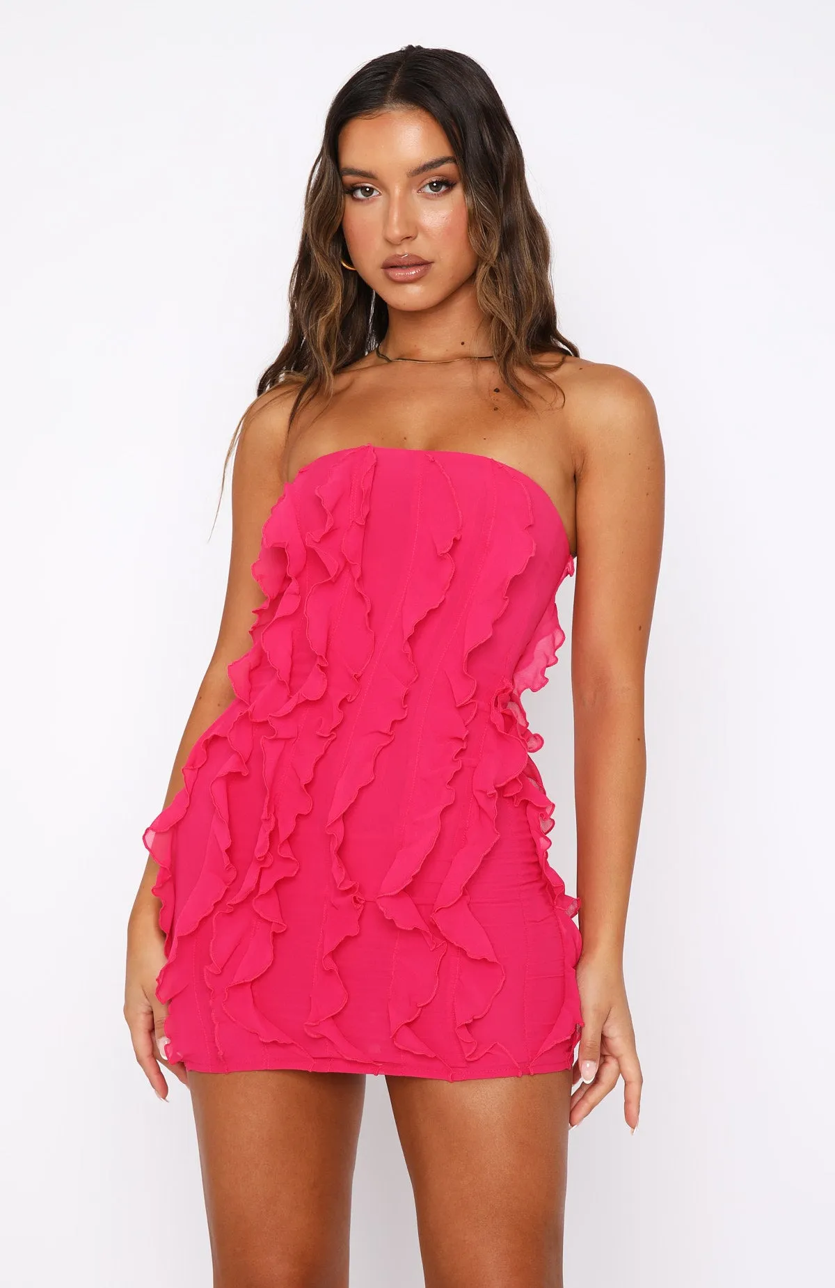Eternal Flame Mini Dress Hot Pink sold by White Fox Boutique product image thumbnail 2