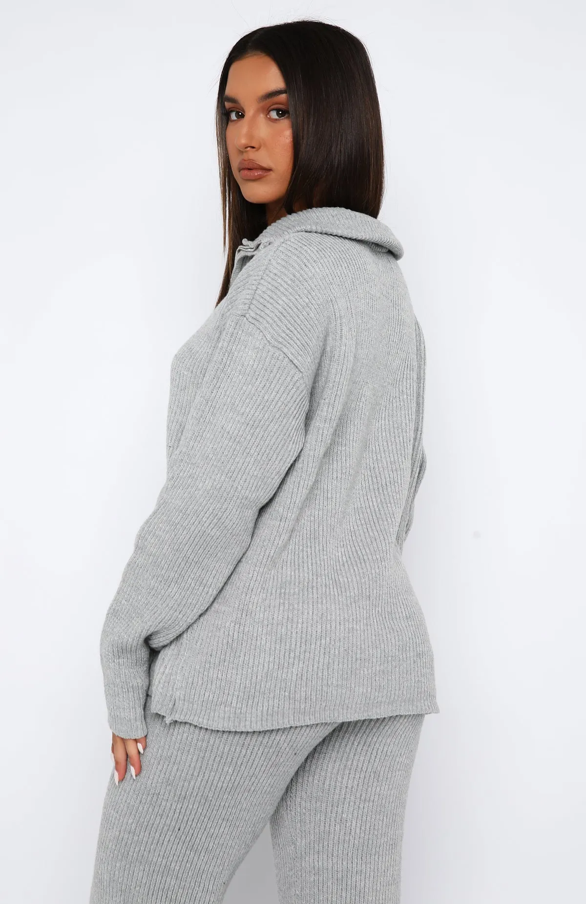 Let's Get Cosy Knit Sweater Grey Marle sold by White Fox Boutique product image thumbnail 4