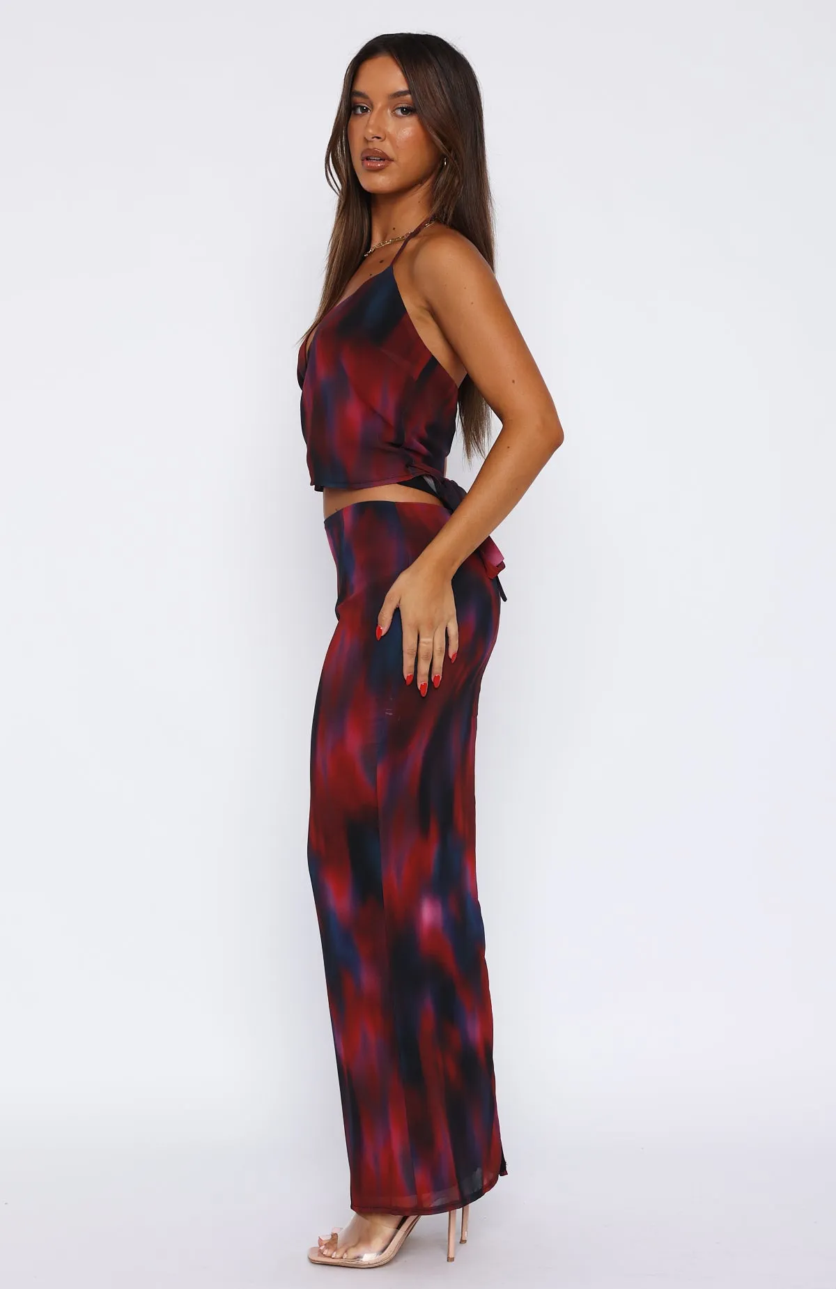 No Later Maxi Skirt Garnet sold by White Fox Boutique product image thumbnail 3