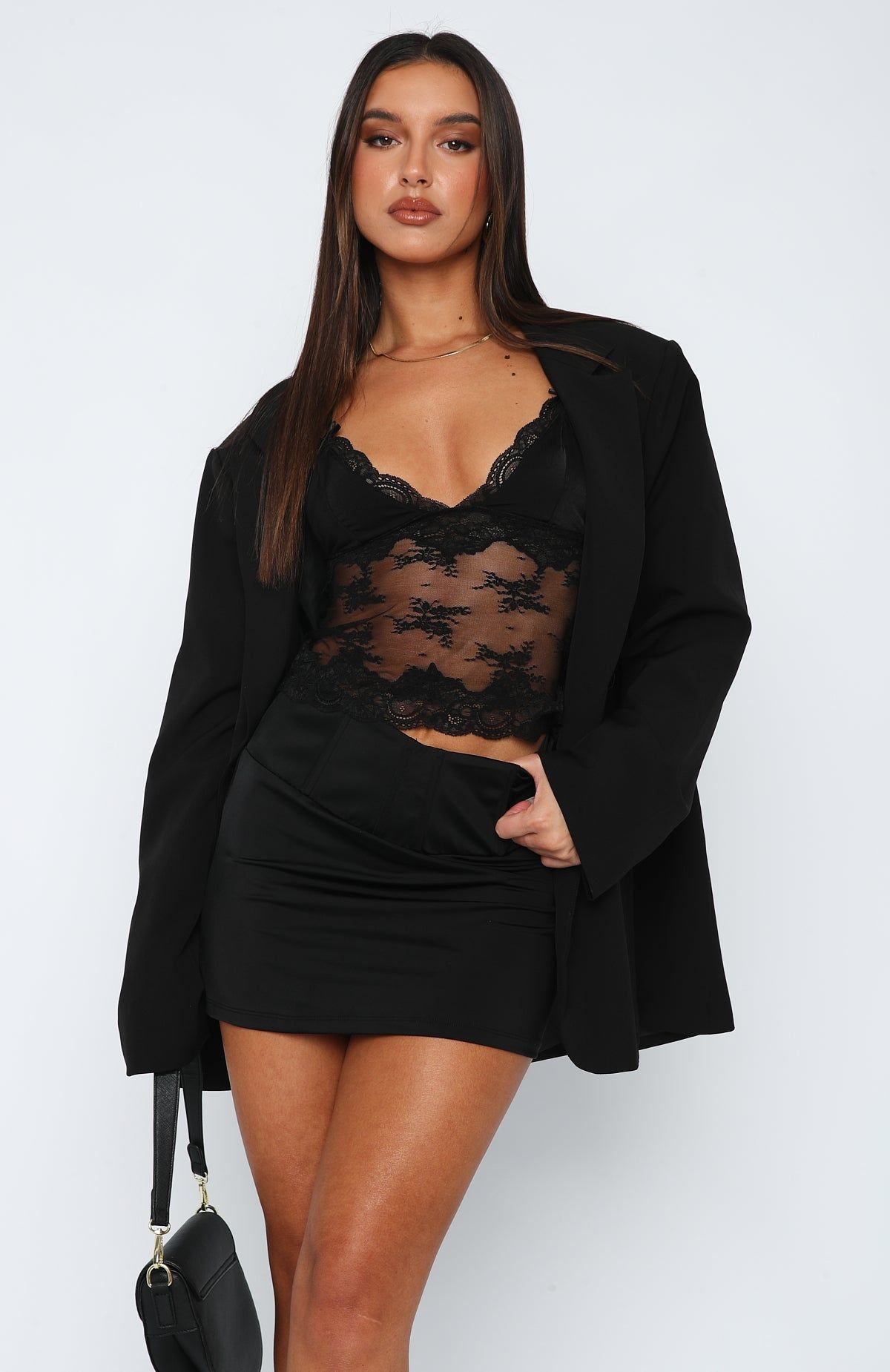 Burning Up Slowly Mini Skirt Black sold by White Fox Boutique product image thumbnail 2