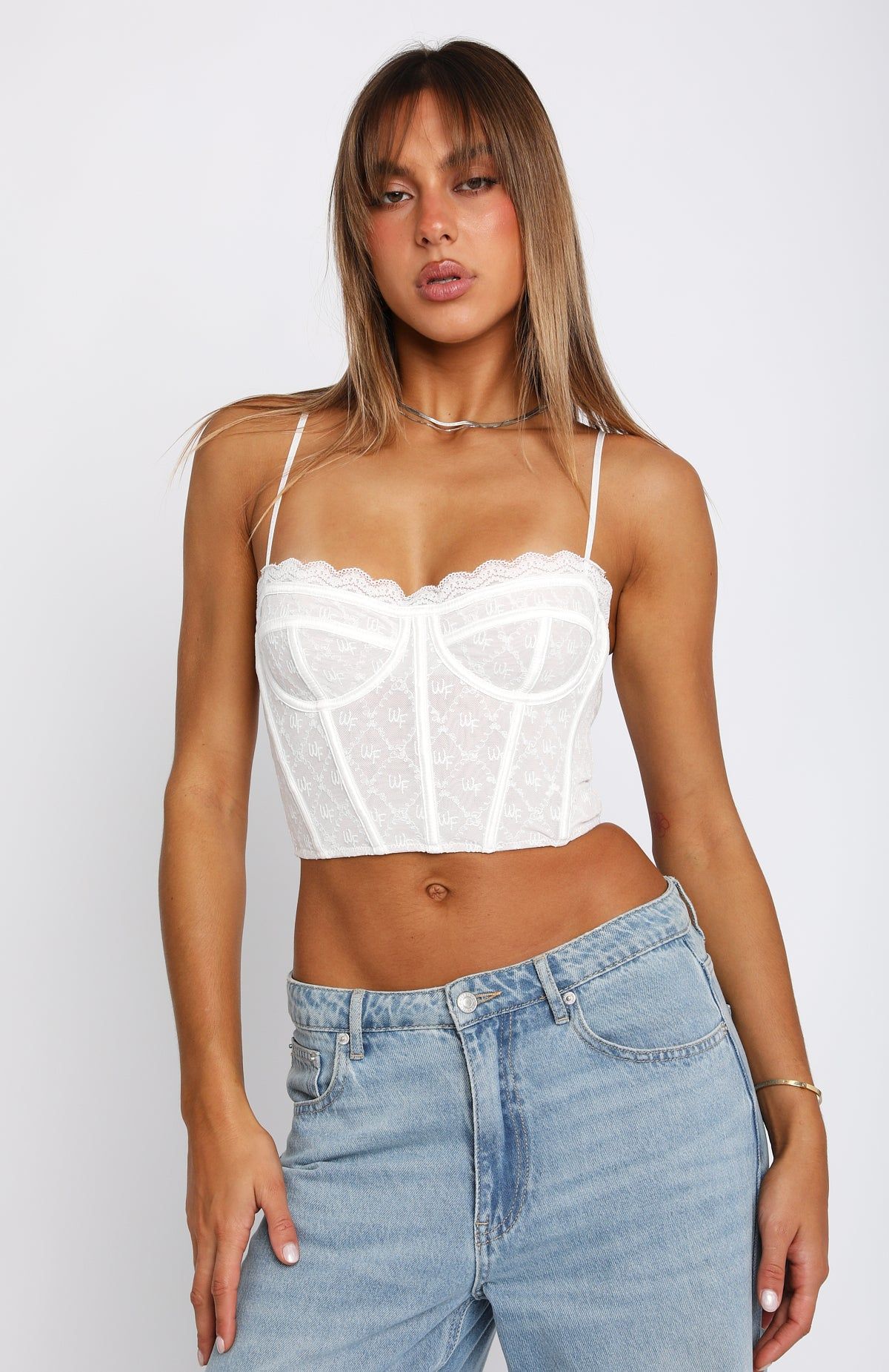 Chase Our Love Bustier White Lace sold by White Fox Boutique product image thumbnail 2