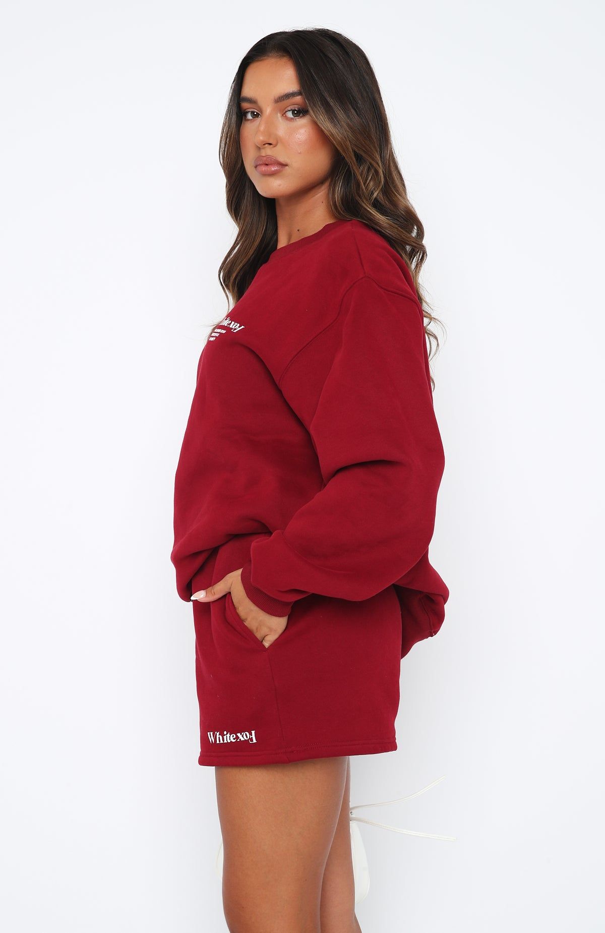 Turn It Around Lounge Shorts Dark Red sold by White Fox Boutique product image thumbnail 3