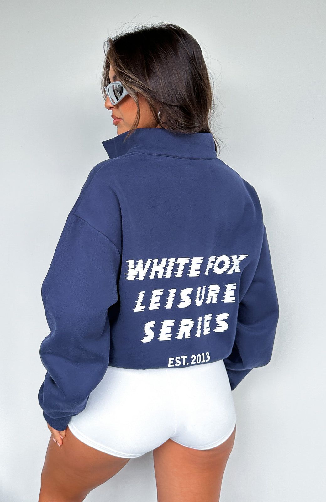 Bring It Back Zip Front Sweater Navy sold by White Fox Boutique