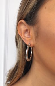 Take You Far Hoop Earrings Silver sold by White Fox Boutique