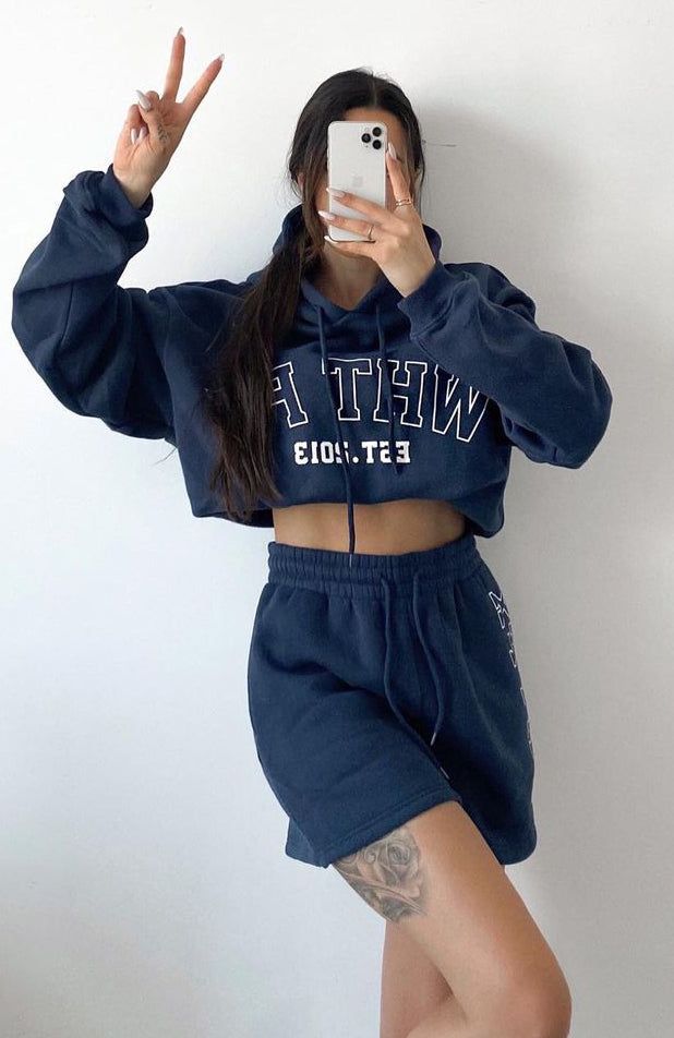 Play The Game Oversized Hoodie Navy sold by White Fox Boutique product image thumbnail 7