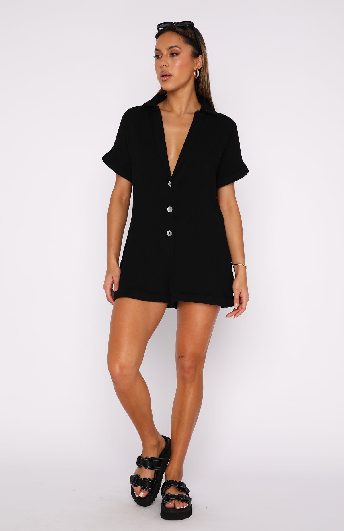 Higher Power Playsuit Black sold by White Fox Boutique product image thumbnail 5