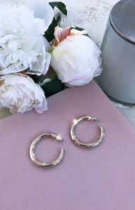 Take You Far Hoop Earrings Silver sold by White Fox Boutique