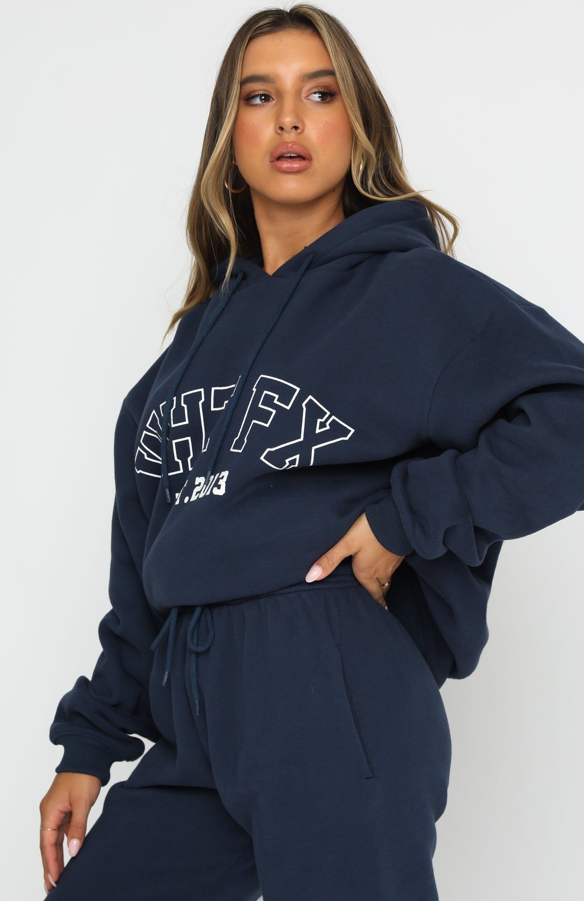 Play The Game Oversized Hoodie Navy sold by White Fox Boutique product image thumbnail 3