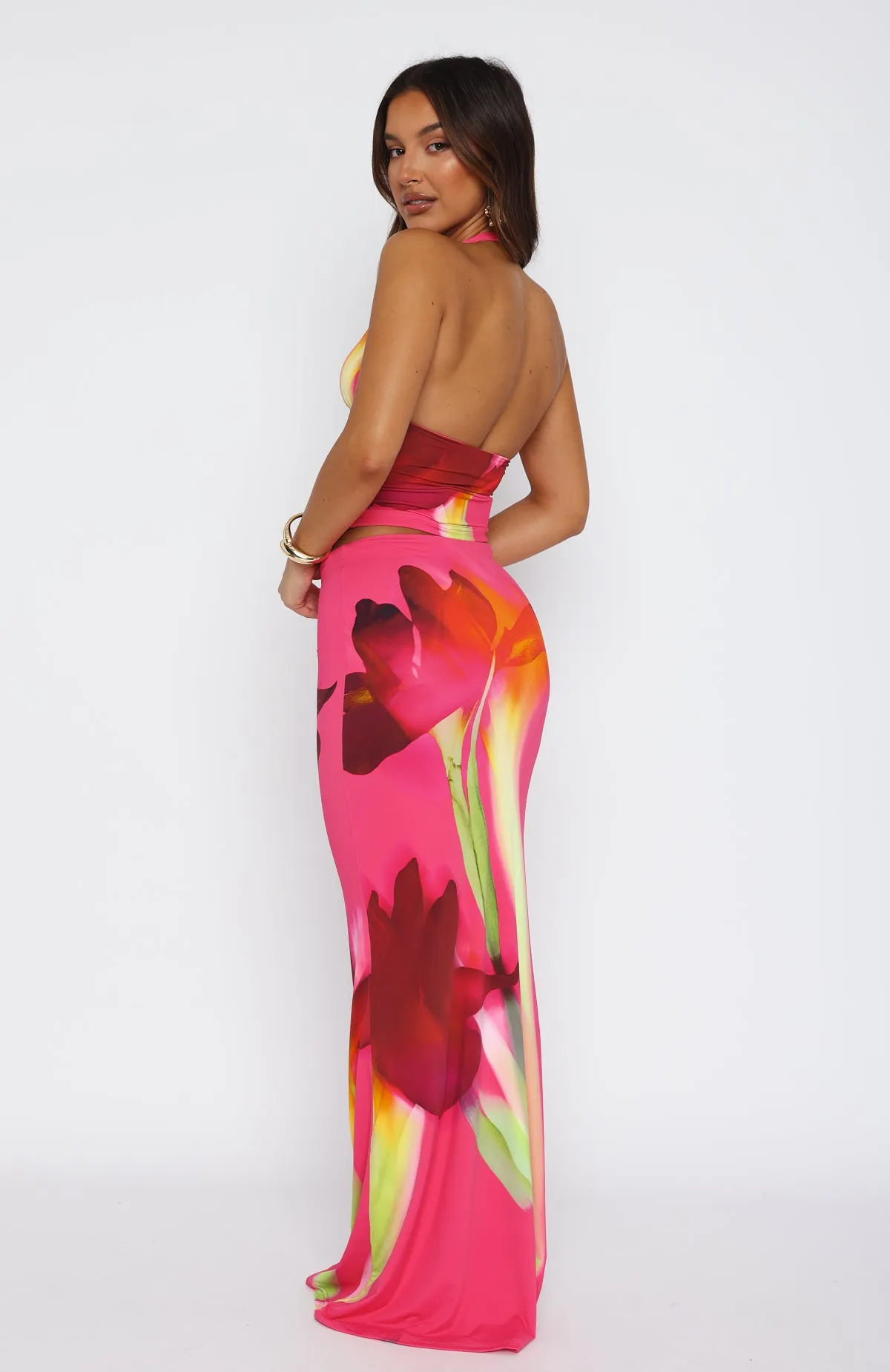 Sweet Salutations Maxi Skirt Magenta Blossom sold by White Fox Boutique product image thumbnail 4