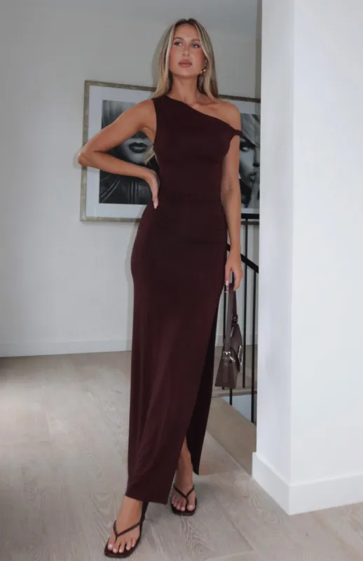 Little Bit Dramatic Maxi Dress Dark Chocolate sold by White Fox Boutique