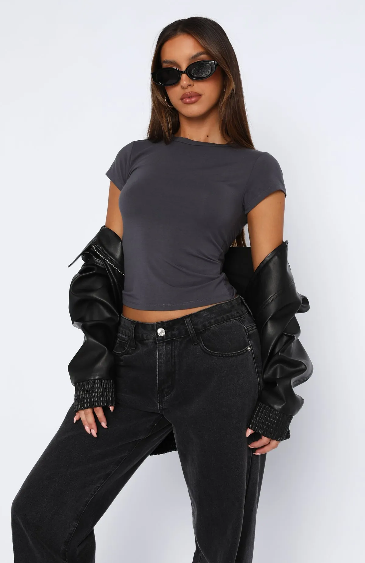 Too Blessed Tee Charcoal sold by White Fox Boutique product image thumbnail 2