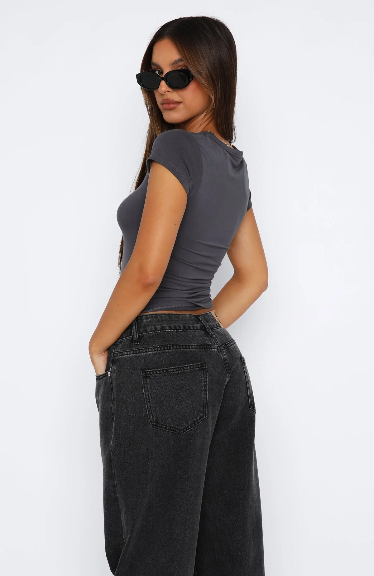 Too Blessed Tee Charcoal sold by White Fox Boutique product image thumbnail 4