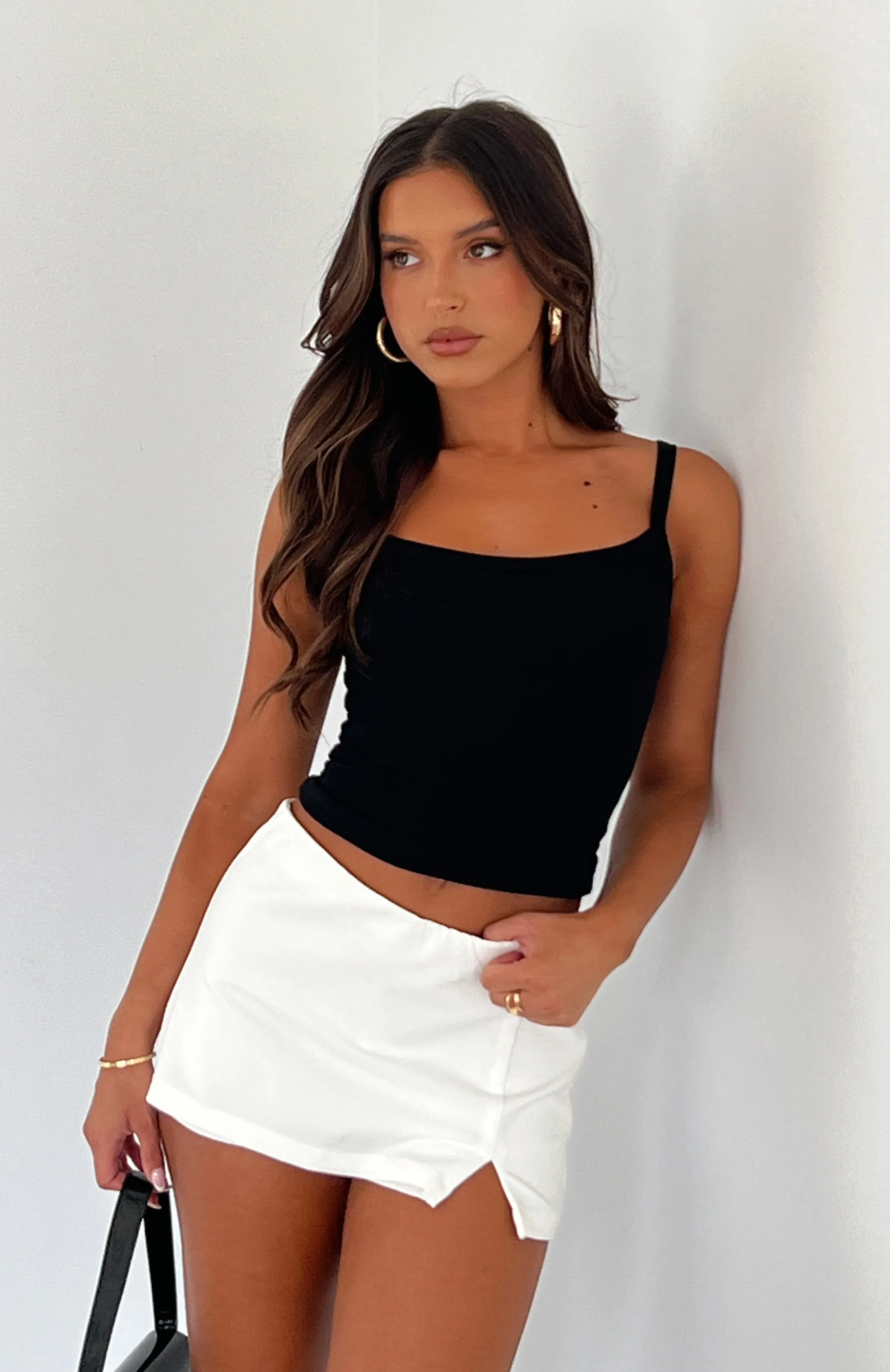 Give It A Go Mini Skort White sold by White Fox Boutique