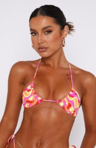 Golden Hour Bikini Top Fluorescent Geo sold by White Fox Boutique