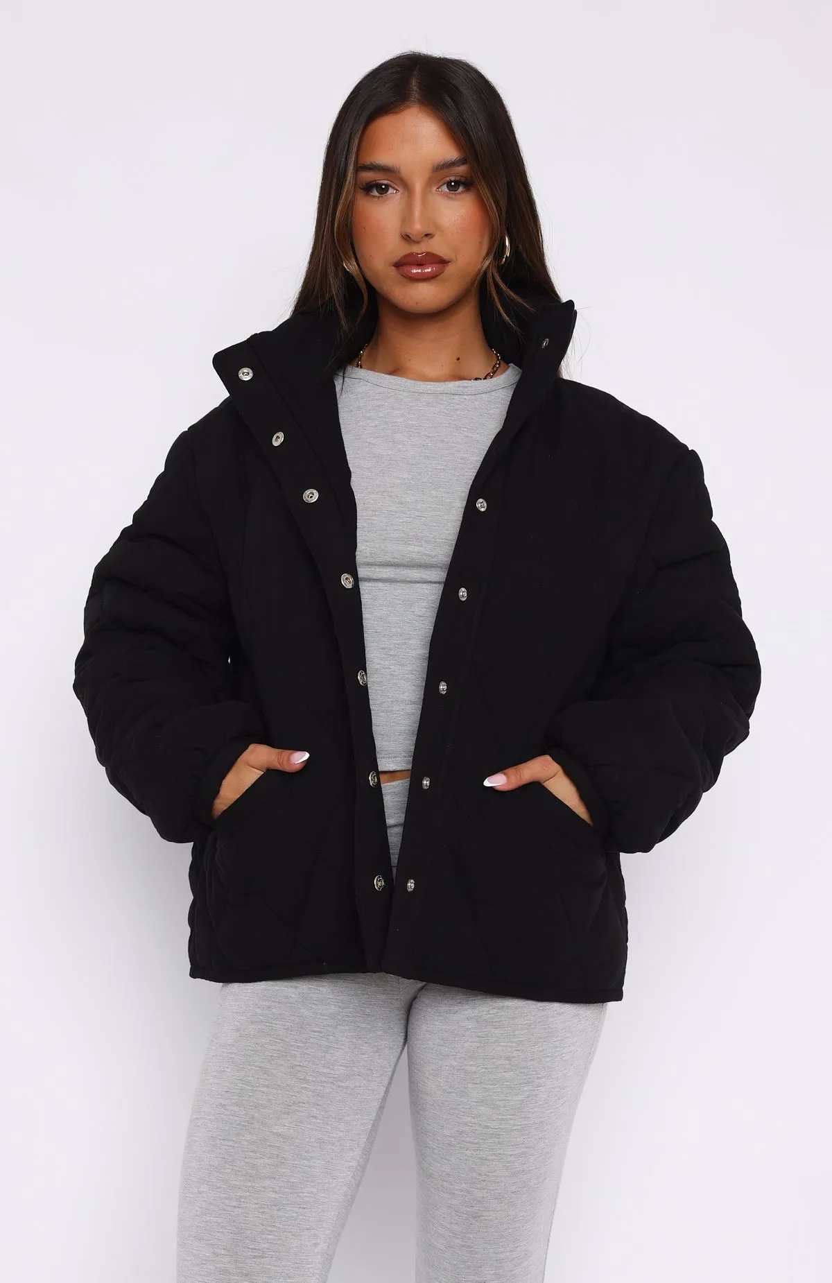 Extra Attention Puffer Jacket Black sold by White Fox Boutique product image thumbnail 2