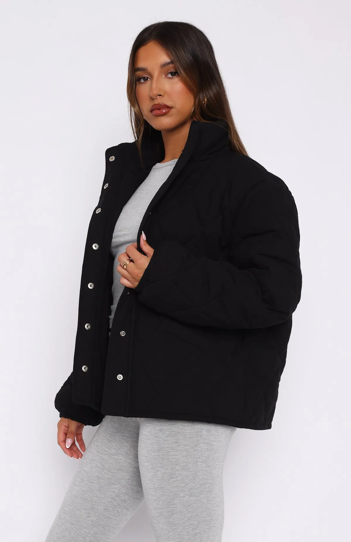 Extra Attention Puffer Jacket Black sold by White Fox Boutique product image thumbnail 3