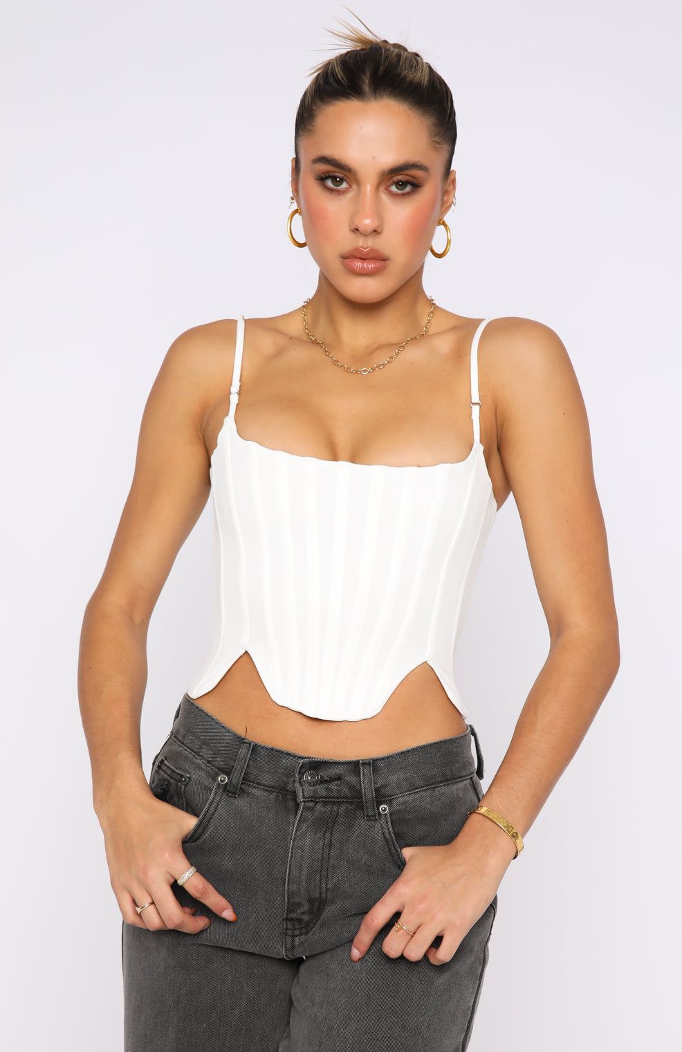 Living Large Bustier White sold by White Fox Boutique product image thumbnail 2