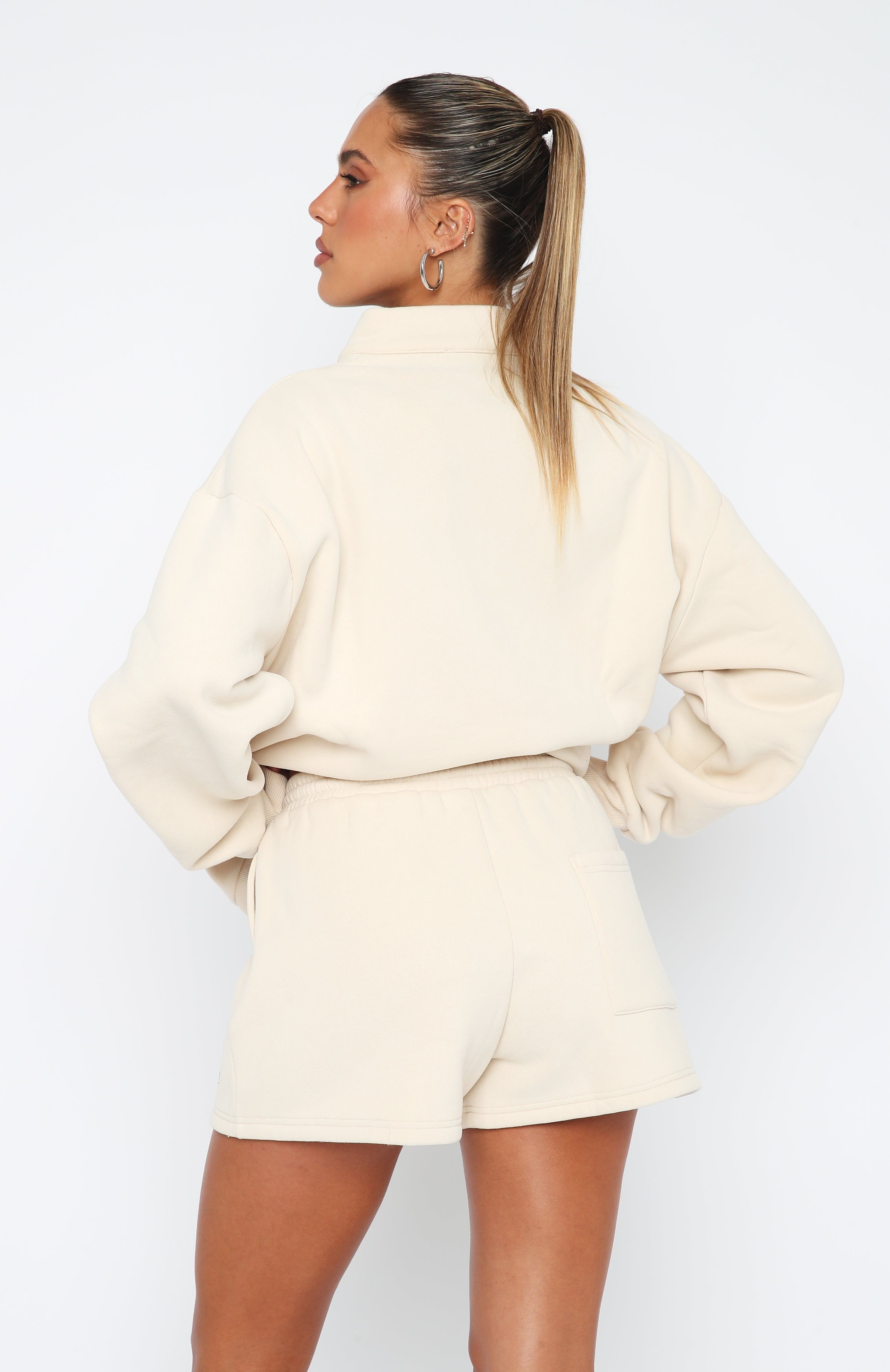 Part Of The Story Zip Front Sweater Pebble sold by White Fox Boutique product image thumbnail 4